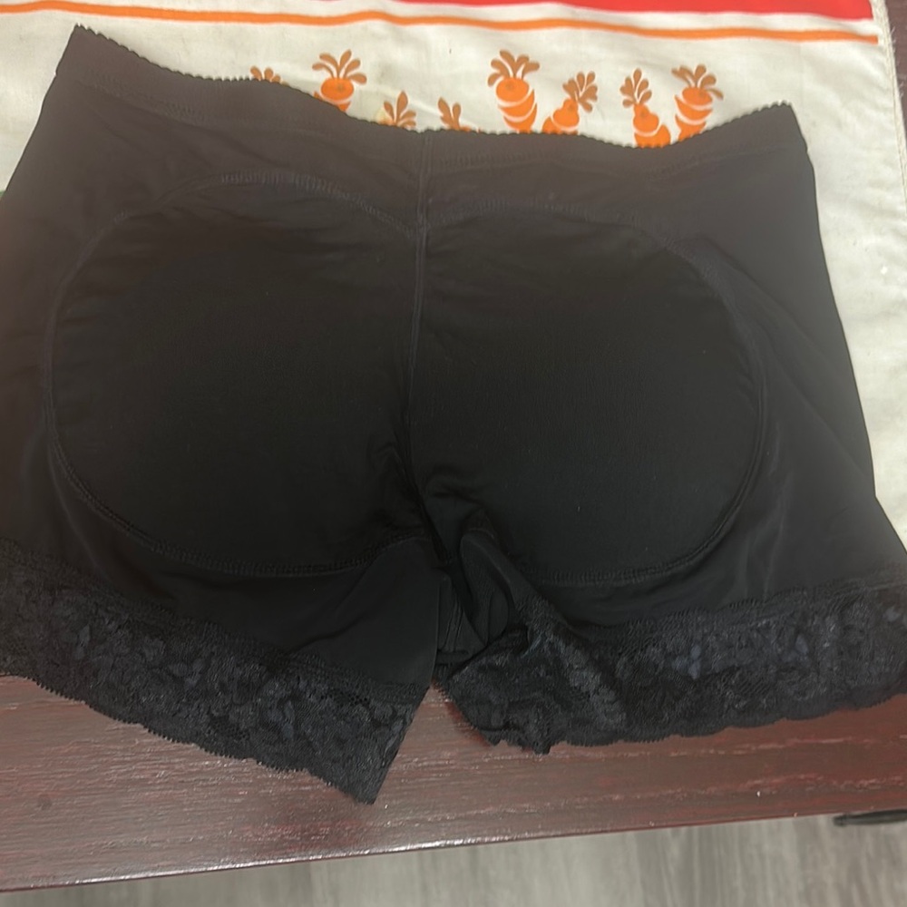 Black Lace Trim Women's Intimate Shorts, with butt pads XL 15” waist unstretched